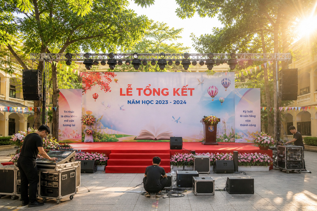 Sân khấu đêm văn nghệ tổng kết