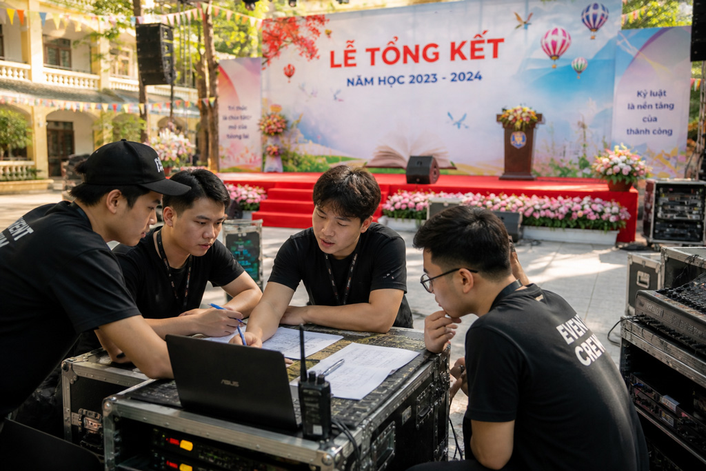 Đội ngũ tổ chức họp bàn